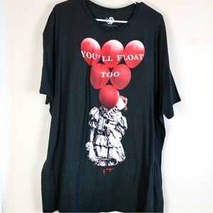 It Pennywise You’ll Float Too Black 100% Cotton Graphic T-Shirt 2 XL